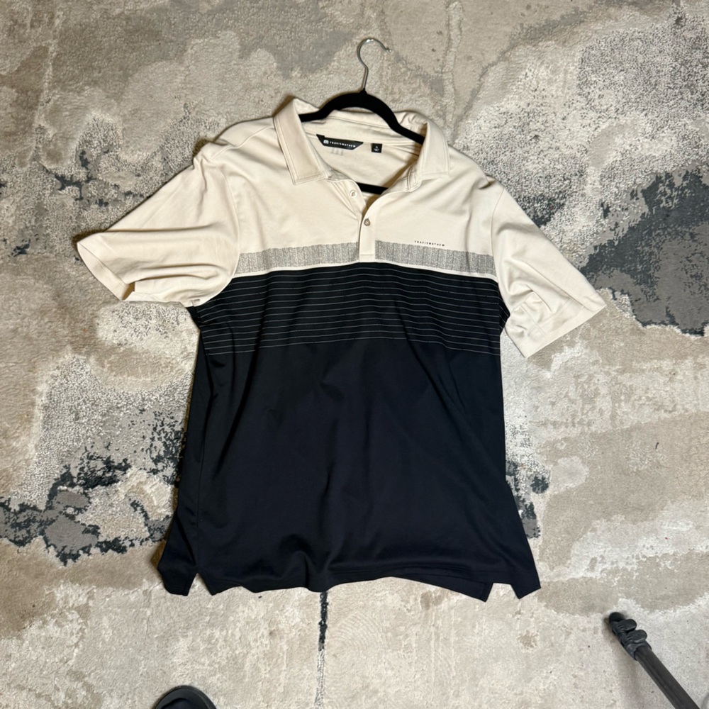 Travis Mathew Black and Cream Button Down Shirt